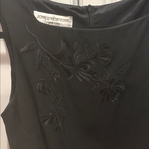 Jones New York Black Dress with Floral Detail